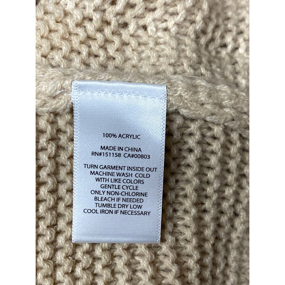 525 America Women's Size L Turtleneck Knit Sweater Tan Clean Girl Aesthetic NWT - Picture 7 of 7